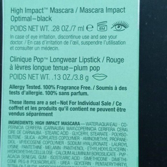 Clinique plum pop lipstick & high impact mascara duo New in box - Picture 4 of 4